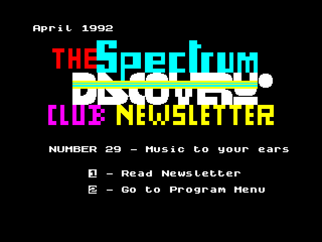 Spectrum Discovery Club Newsletter 29 image, screenshot or loading screen